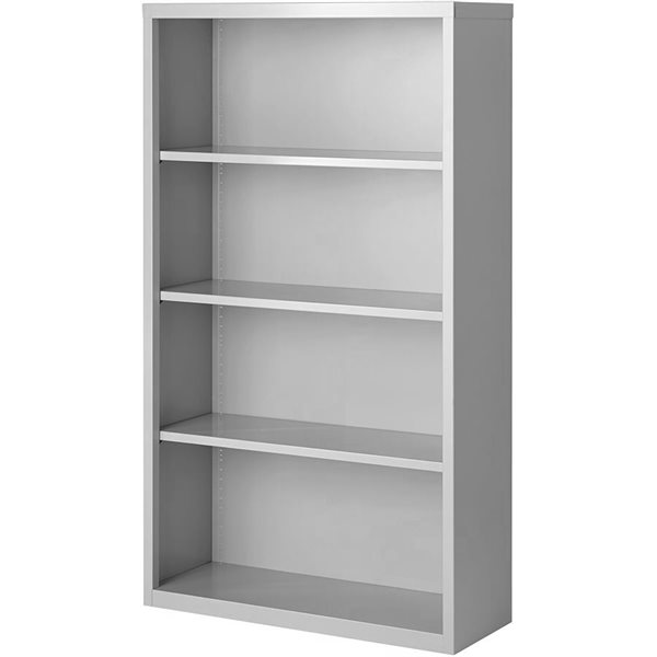 Fortress Series Bookcase 4 shelves - 60 in. H light grey