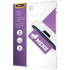 Pochettes de plastification à chaud avec protection UV ImageLast™ - 3 mil - Menu 11,5 x 17,5 po - Paquet de 25