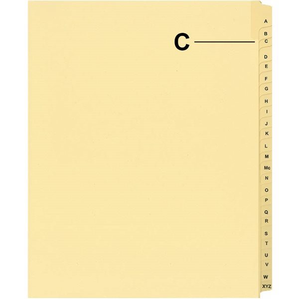 Quest Alphabetical Litigation Index Dividers A to L C