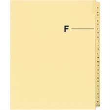 Quest Alphabetical Litigation Index Dividers A to L F