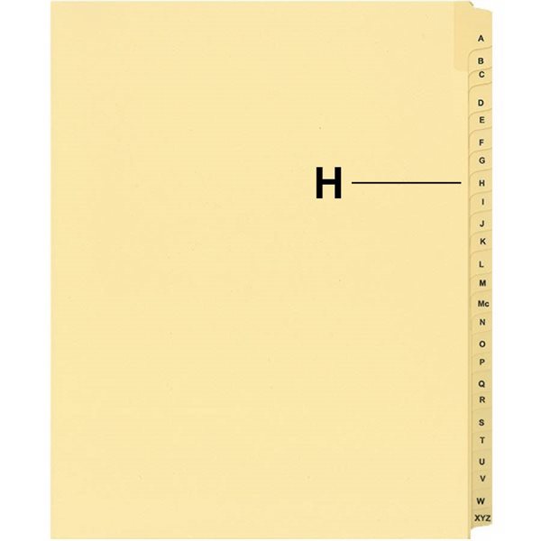 Quest Alphabetical Litigation Index Dividers A to L H