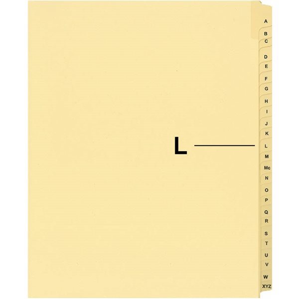 Quest Alphabetical Litigation Index Dividers A to L L