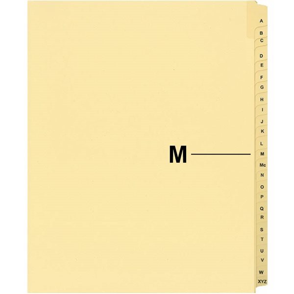 Quest Alphabetical Litigation Index Dividers M to XYZ M