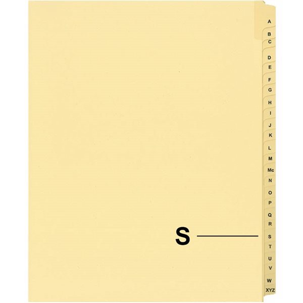 Quest Alphabetical Litigation Index Dividers M to XYZ S