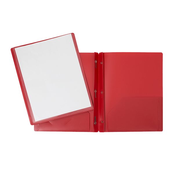 Poly Report Cover With Front Pocket - Red