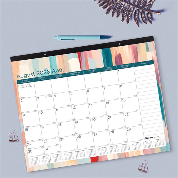 Splash Academic Monthly Desk Pad Calendar (2026-2027) - 17 x 22 in