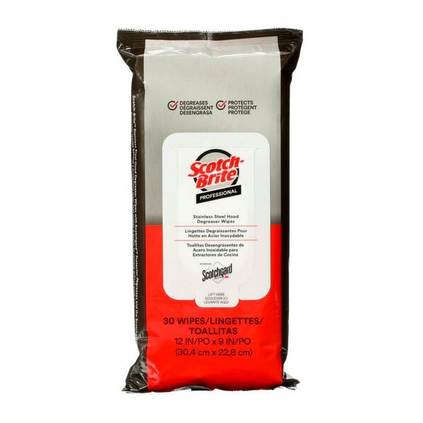 Scotch-Brite™ Stainless Steel Hood Degreaser Wipes with Scotchgard™ Protector