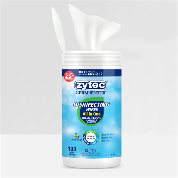 Zytec All-in-One Disinfecting Wipes