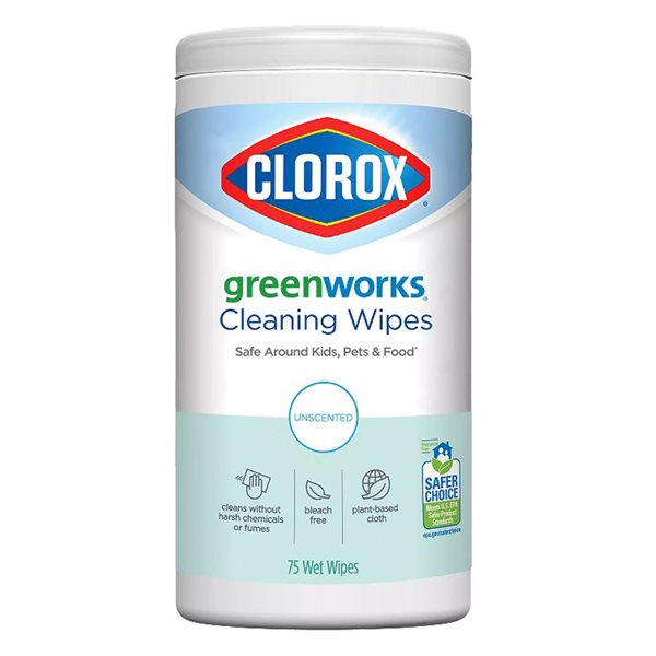 Clorox Greenworks® Disinfecting Wipes Simply Unscented 75 wipes