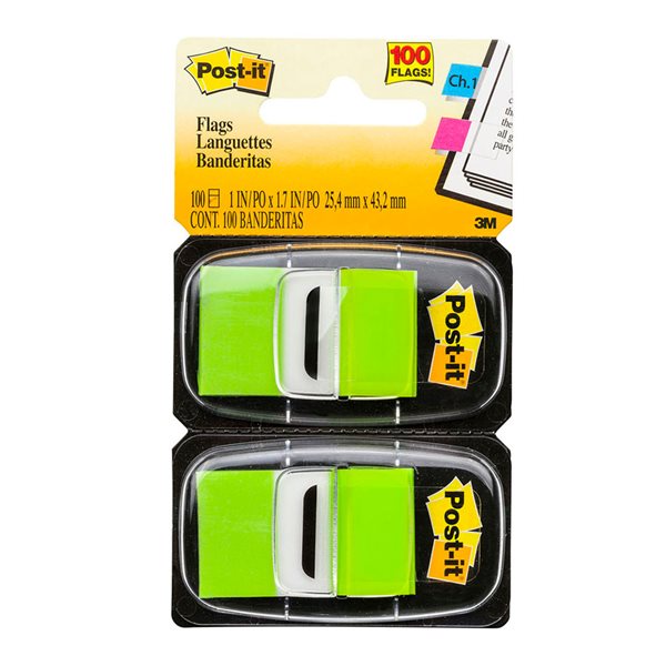 Post-it® Self-Adhesive Flags Neon Green