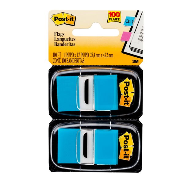 Post-it® Self-Adhesive Flags Neon Blue