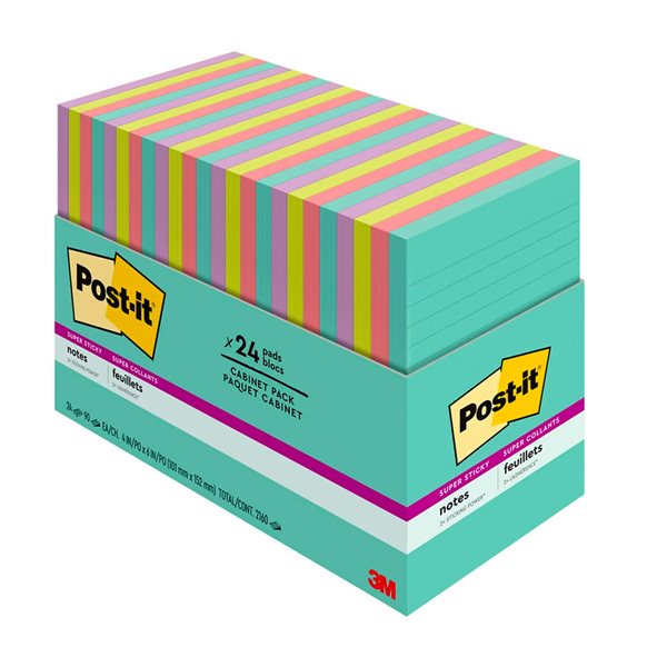 Post-it® Super Nova Neons Super Sticky Self-Adhesive Notes