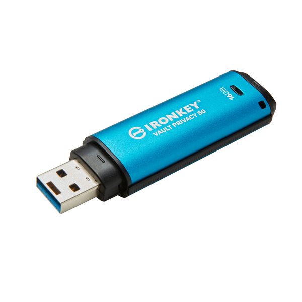 IronKey™ Vault Privacy 50 Encrypted USB Flash Drive - 16 GB