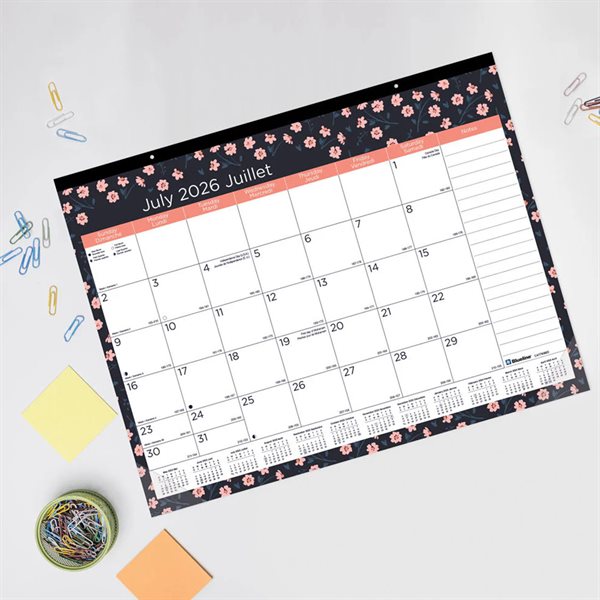 Blossom 18-Month Academic Monthly Desk Pad Calendar (2026-2027) - 17 x 22 in