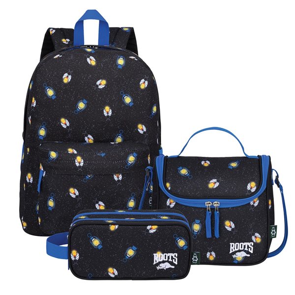 Backpack-Lunchbox-Pencil Case Kit black butterflies