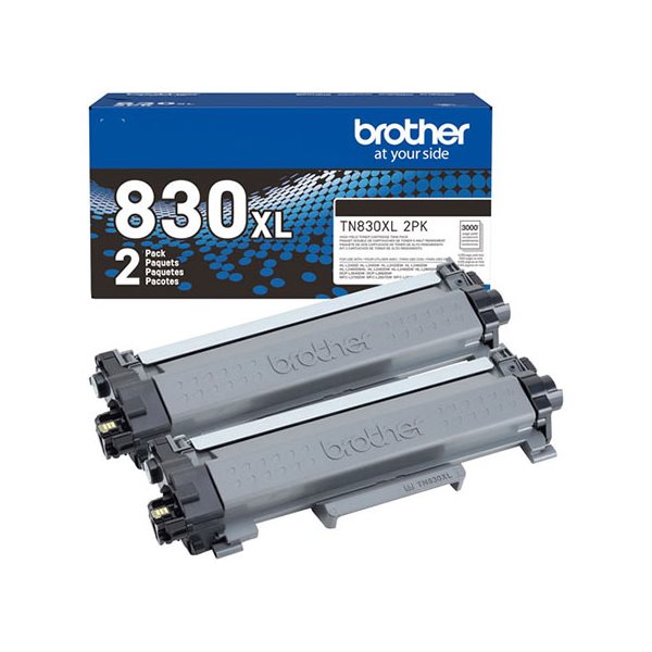 Brother TN830XL Laser Toner Cartridge package of 2