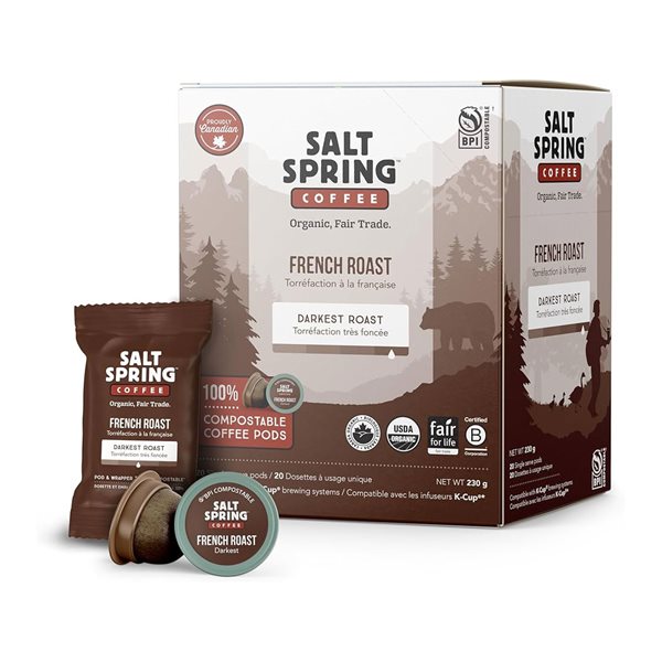 Salt Spring™ French Roast Darkest Roast Coffee Pods