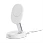 Support chargeur magnétique sans fil convertible Qi2 15 W Belkin BoostCharge Pro - Blanc