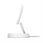 Support chargeur magnétique sans fil convertible Qi2 15 W Belkin BoostCharge Pro - Blanc