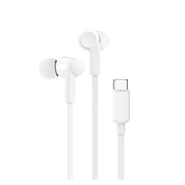 Écouteurs boutons Belkin SoundForm avec connecteur USB-C - Blanc