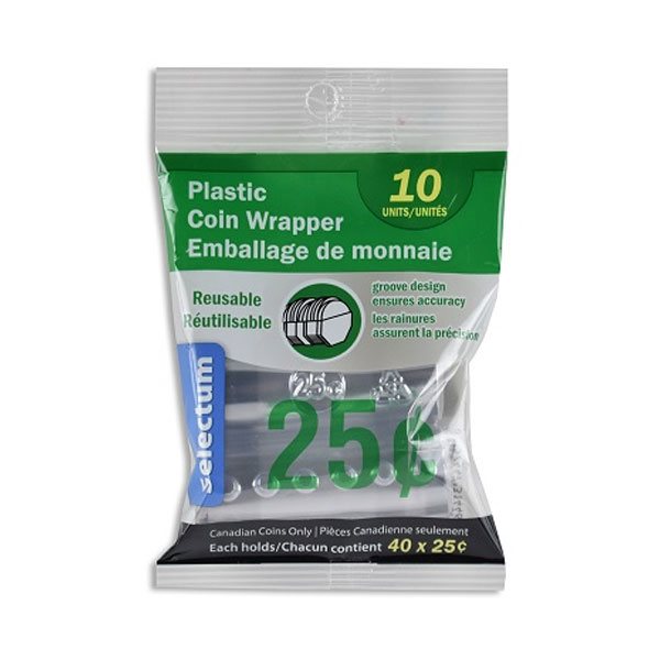 Plastic Coin Wrapper - 25 ¢