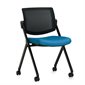 Fauteuil d'invité imbricable sans accoudoirs et roulettes Gennex - Bleu firmament