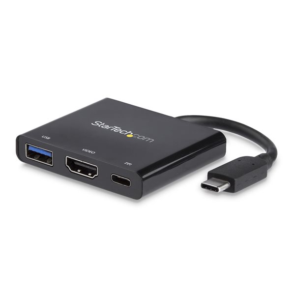 Adaptateur multifonction USB-C vers HDMI 4K avec USB Power Delivery et port USB-A