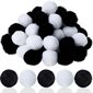 Pompons 1 po - Noir et blanc