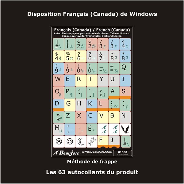 Autocollants pour clavier Canada français