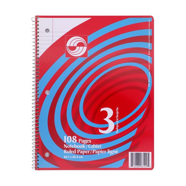 Cahier à reliure spirale Ligné, 3 sujets