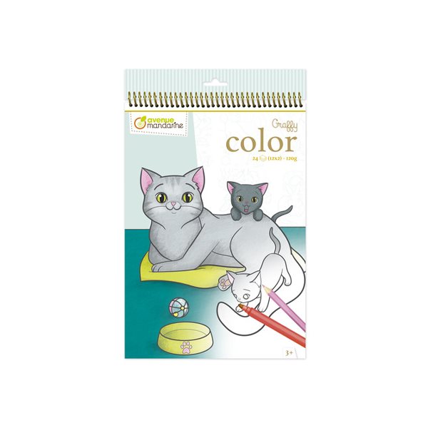 Carnet de coloriage Graffy Color Animaux familiers maman-bébé