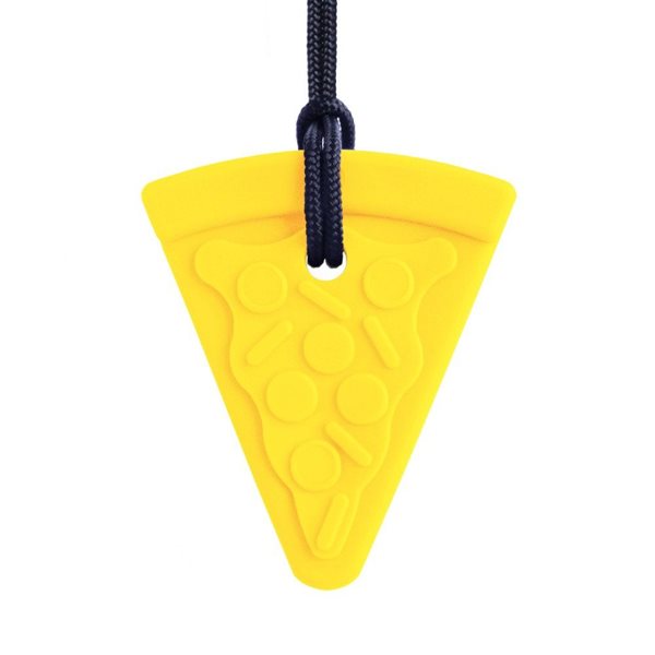 Collier à mâchouiller Pizza Souple Jaune