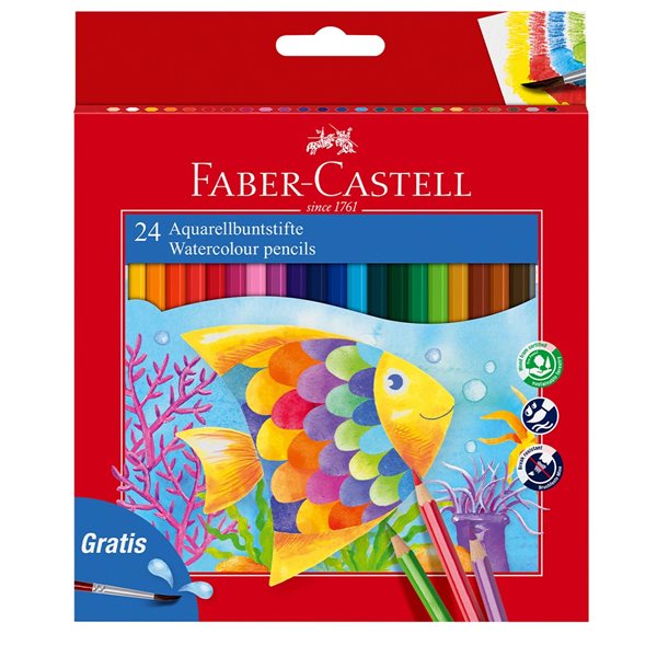 Crayons de couleur aquarelle - Boîte de 24