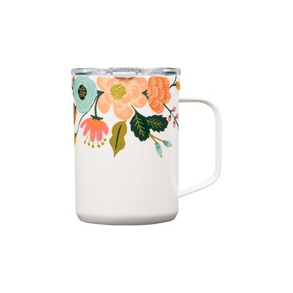 Rifle Paper Co. 16 oz Insulated Travel Coffee Mug with Cover - Garden Party Cream