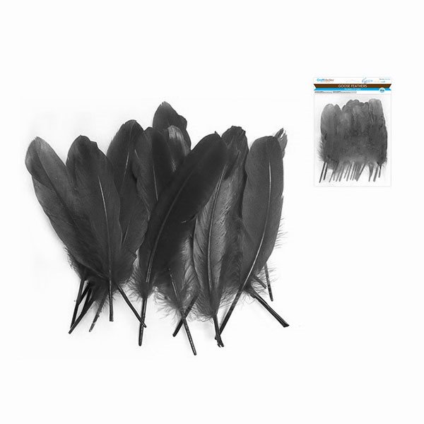 Goose Feather - 8 inches - Black