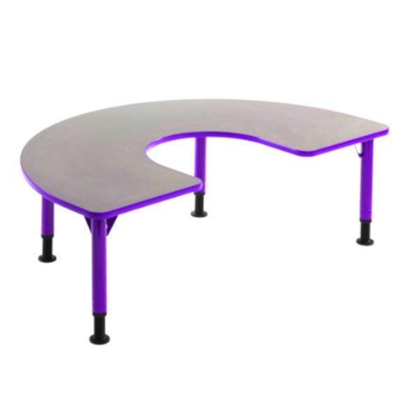 Table en forme de C Aktivity - Gris et violet - 36 x 60 po