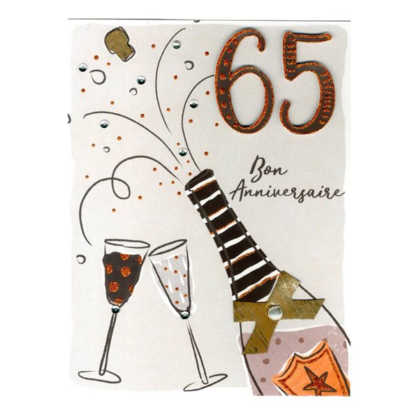 Carte d'anniversaire géante 65 ans Bon Anniversaire