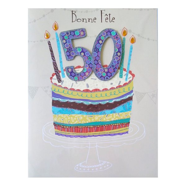 Carte d'anniversaire géante 50 ans Bonne fête
