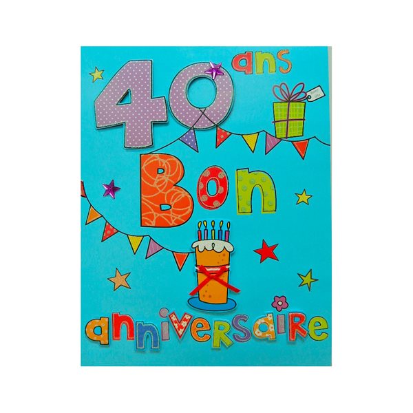 Carte géante 40 ans Bon anniversaire