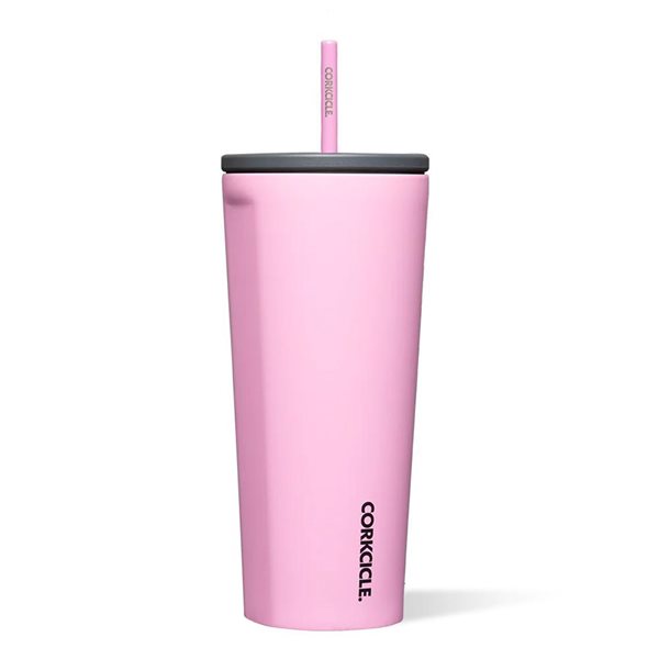 Cold Cup 24 oz Insulated Tumbler with Straw - Sun-Soaked Pink
