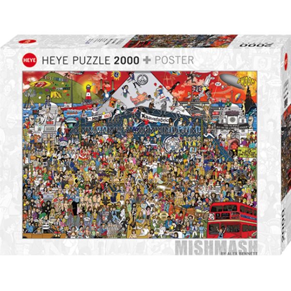2000 Pieces – Mishmash : British Music History Jigsaw Puzzle