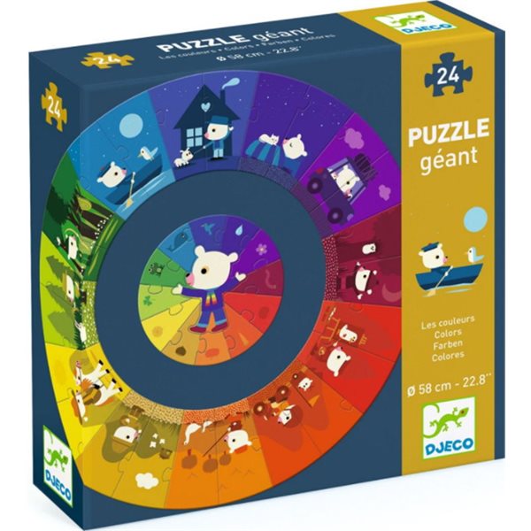 24 Pieces - Colors Giant Round Puzzle