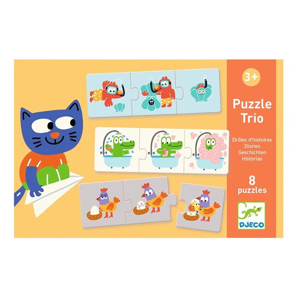 8 x 3 Pieces – Stories Trio Educational Jigsaw Puzzles