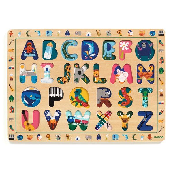 26 Pieces - ABC International Wooden Puzzle