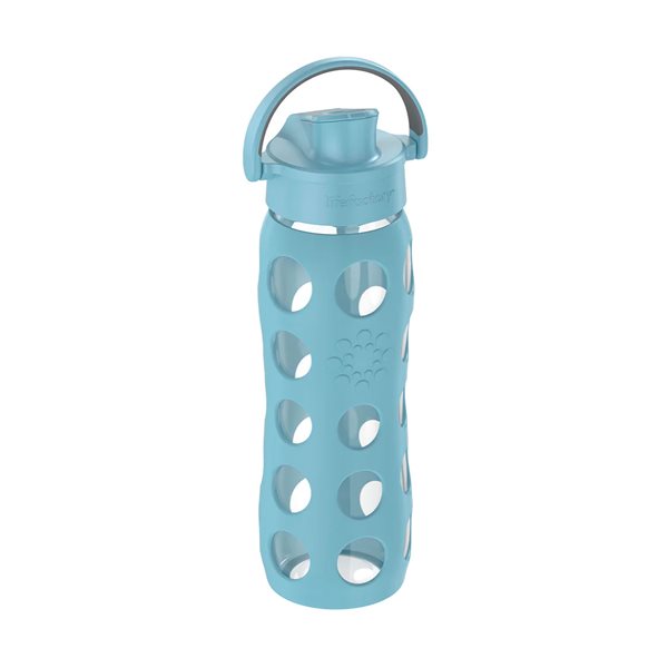 24 oz Water Bottle with Silicone Sleeve and Active Cap - Denim