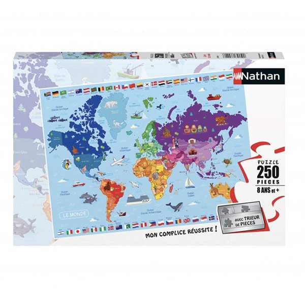 Casse-tête 250 morceaux Carte du monde