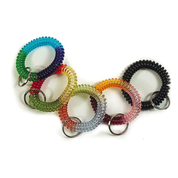 Bracelet en spirale avec anneau porte-clés