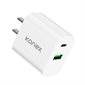 Chargeur mural 20W PowerCharge à prises USB-A / USB-C (PD)