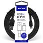 Extra Long 2.4A USB (USB-A) to Lightning (8-PIN) Braided Cable - 3 meters
