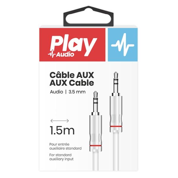 Câble de prise auxiliaire 3,5 mm Play + Audio